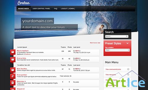 RocketTheme - RT Cerulean - January 2013 phpBB v3.x.x Style