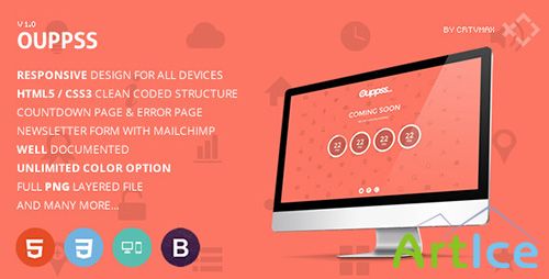 ThemeForest - Ouppss - Responsive 3 in 1 Newsletter/Error Page/C