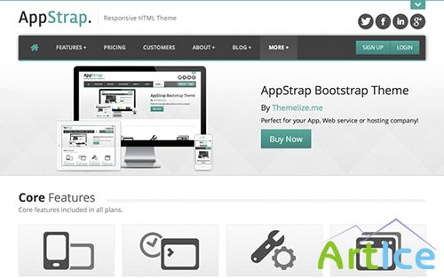 AppStrap Responsive App Theme