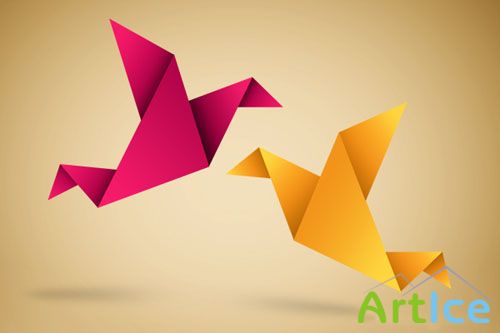 Origami Symbolic Vector Illustration PSD Template