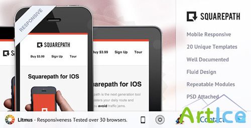 ThemeForest - SquarePath - Responsive E-mail Template - RIP