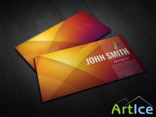 Orange Business Card PSD Template