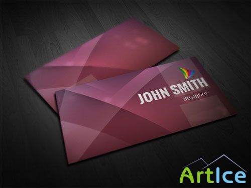 Purple Business Card PSD Template