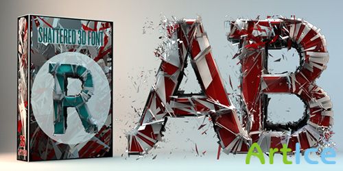 Shattered 3D Font - PNG's Alphabet