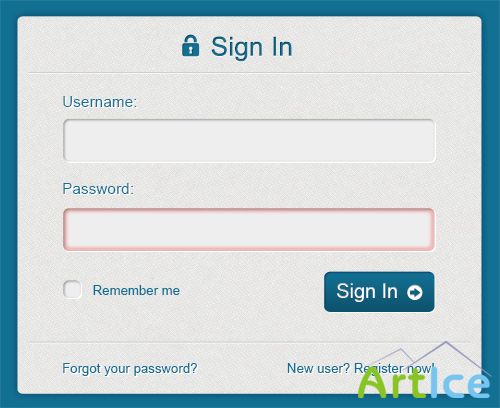 Web Elements - PSD Login Form Source