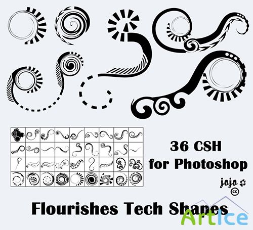 Flourishes Tech Shapes