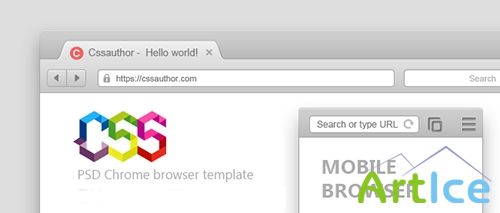 PSD Mobile and Desktop Browser Template for Google Chrome