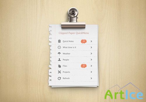 Pixeden - Psd Clipped Paper Menu