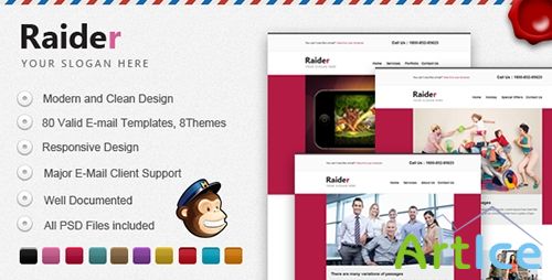 ThemeForest - Raider - Responsive Multipurpose E-mail Template - RIP