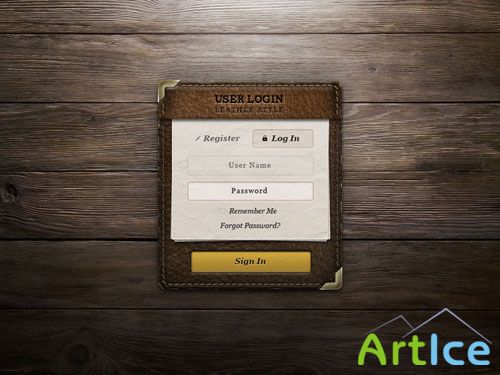 Pixeden - User Login Leather Panel Psd