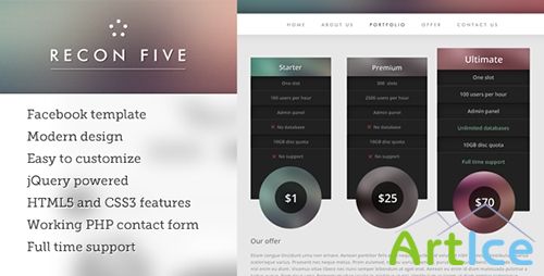 ThemeForest - Recon five - facebook template - RIP