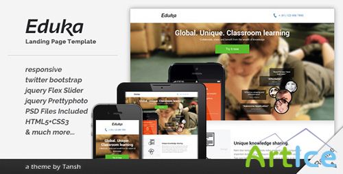 ThemeForest - Eduka Responsive HTML Landing Page Template - RIP