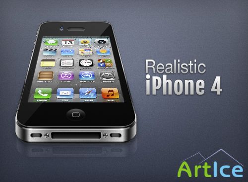 PSD Source - Realistic iPhone 4