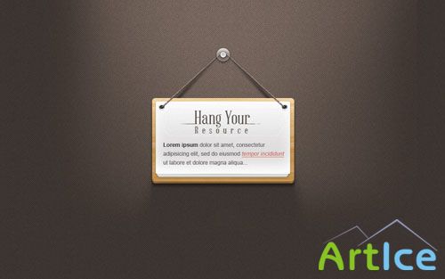 Pixeden - Hanging Note Sign Psd