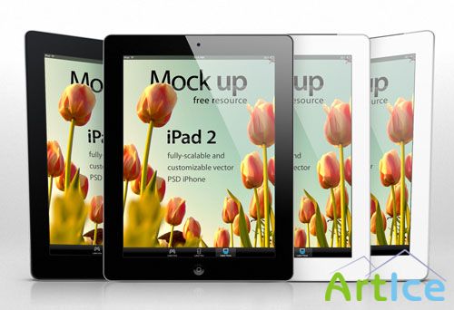 Pixeden - iPad 2 Psd Vector Mockup Template