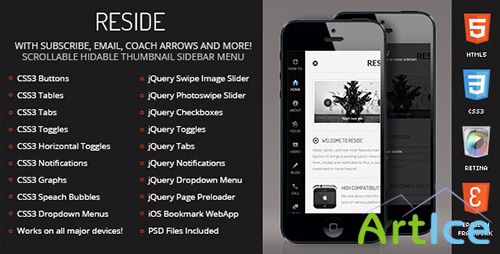 ThemeForest - Reside Mobile Retina | HTML5 & CSS3 And iWebApp - RIP