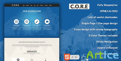 ThemeForest - Core - One Page Responsive HTML5 Template - FULL