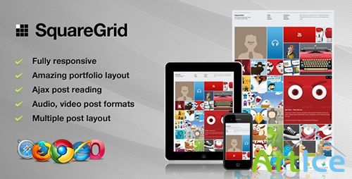 ThemeForest - SquareGrid v1.5.1 - Fully Responsive Theme For Portfolio