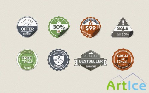 Pixeden - Psd Modern Vintage Stickers Badges