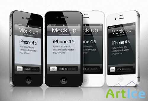 Pixeden - iPhone 4s Psd Vector Mockup Template