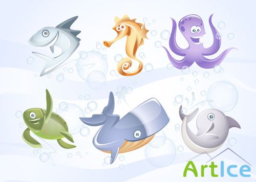 Pixeden - Marine Vector Animals Collection vol1