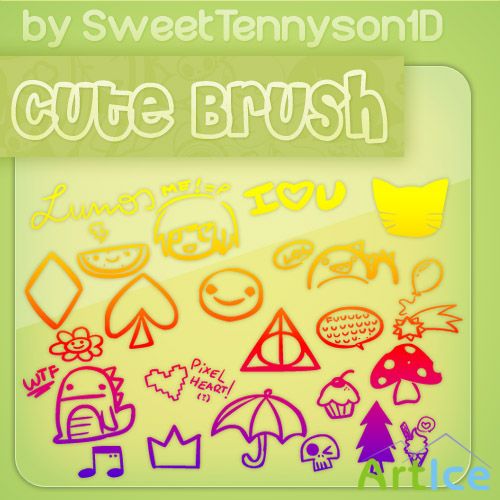 24 Cute Brush - ABR For Adobe Photoshop