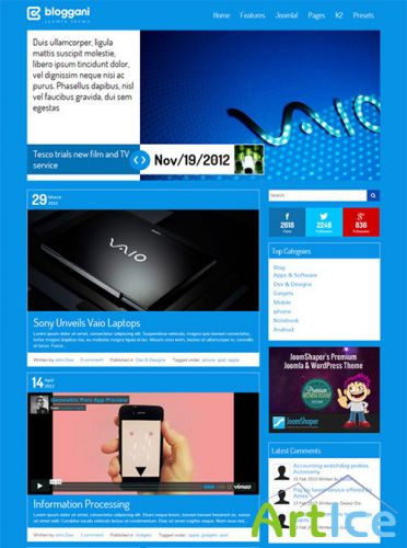 JoomShaper - Bloggani - Joomla 2.5 & 3.0 Blog Template