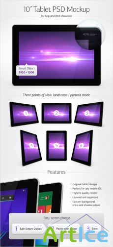 10 Tablet Mockup PSD