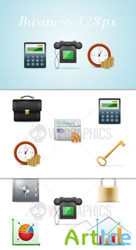 WeGraphics - Business icons pack, 128?128 pixels