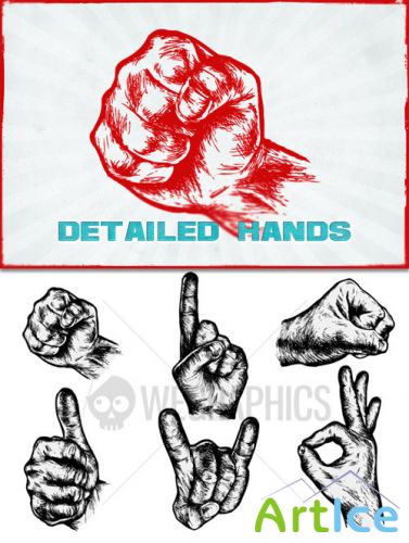 WeGraphics - Detailed hand vectors