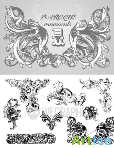 WeGraphics - Baroque Ornament Vectors Vol1