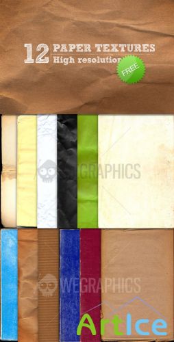 WeGraphics - 12 high-res paper textures