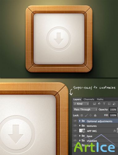 WeGraphics - Wooden Style App Icon Template