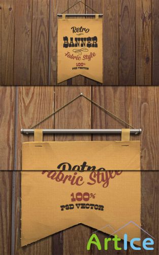 Pixeden - Retro Psd Hanging Banner