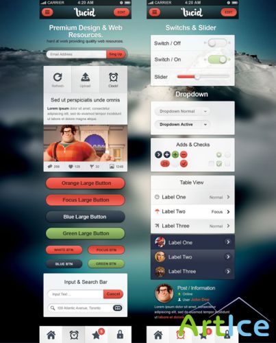 Lucid iPhone Theme UI Kit