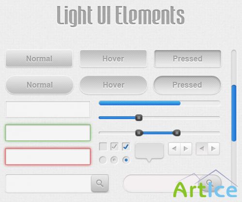 Light UI PSD Elements