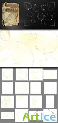 Coffee Stains Pack - 17 JPG Images And ABR Brushes