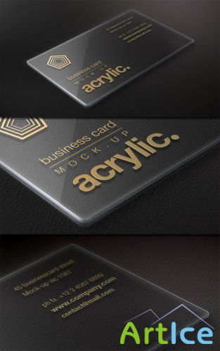 Pixeden - Acrylic Psd Business Card Mock-Up