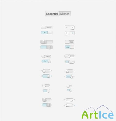 Pixeden - Essential Switches & Toggles Psd