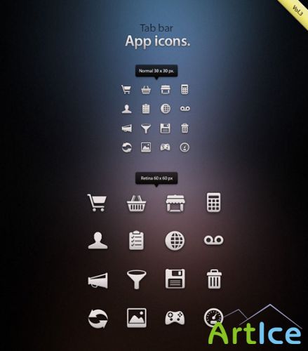 Pixeden - Tab Bar Icons iOS vol3