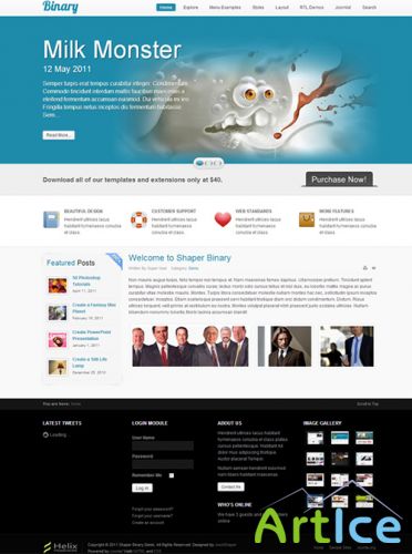 JoomShaper - Binary - Joomla 2.5 Creative Template