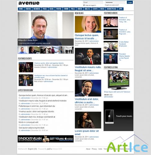 TemplateMechanic - TM Avenue v1.1 - Template for phpFox 3.x