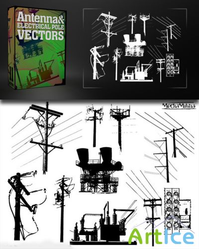 Antenna and Electrical Pole Pack - 11 Vectors