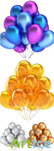 Rastr Cliparts - Colored Party Balloons Images