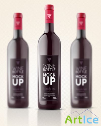 Pixeden - Psd Wine Bottle Mockup Template