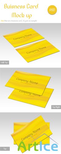 B-C Mock up - PSD Yellow Business Cards Template