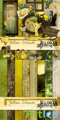 Scrap Set - Yellow Dream PNG and JPG Files