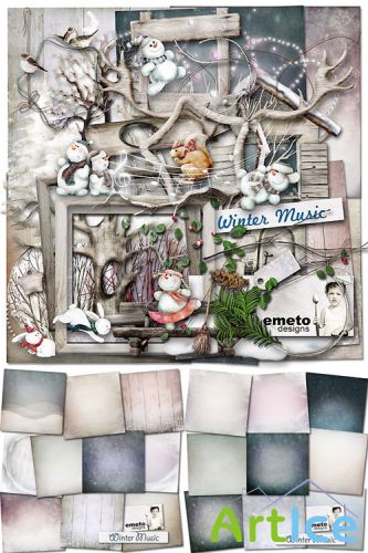 Scrap Set - Winter Music PNG and JPG Files