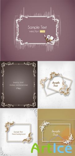 Floral frames vector illustrations Vol 1