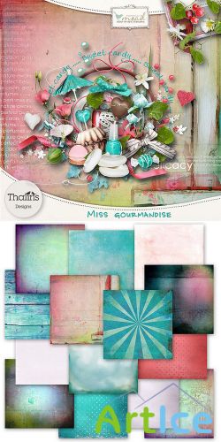 Scrap Set - Miss Gourmandise PNG and JPG Files